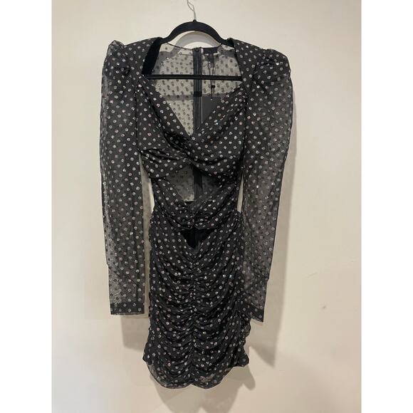 NBD Black and White Polka Dot Mini Dress - Picture 2 of 5